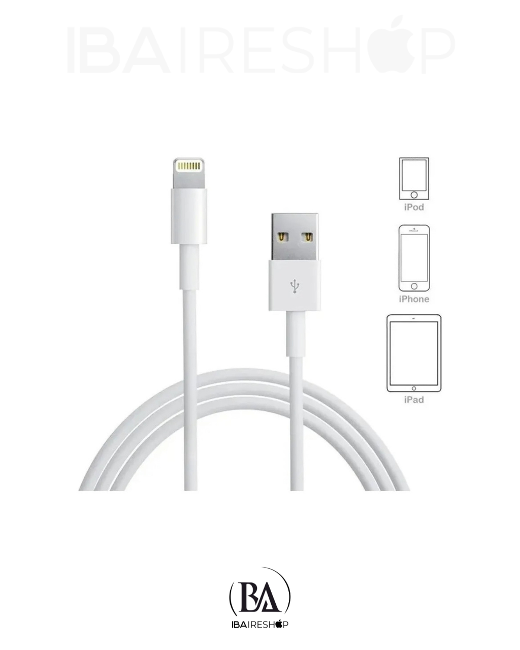 Cable Cargador Para Iphone 1 M - Usb Lighting Blanco
